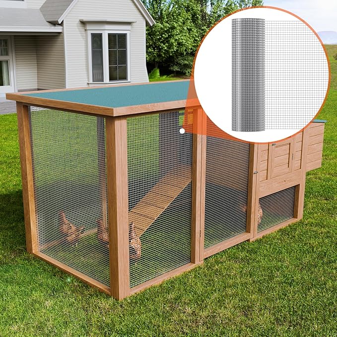 VEVOR Hardware Cloth, 1/2 inch 24in x 50 ft 19 Gauge, Hot Dipped Galvanized Wire Mesh Roll, Chicken Wire Fencing, Wire Mesh for Rabbit Cages, Garden, Small Rodents