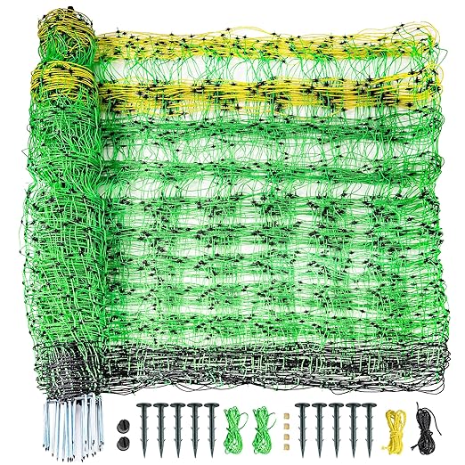 Electric Fence Netting - 35.4" H x 164' L, Portable Movable Livestock Nets Mesh for Goats, Sheep, Hogs, Dog, All-Purpose Electric Fencing for Backyards, Homesteaders, Farms Ranches, and Gardens