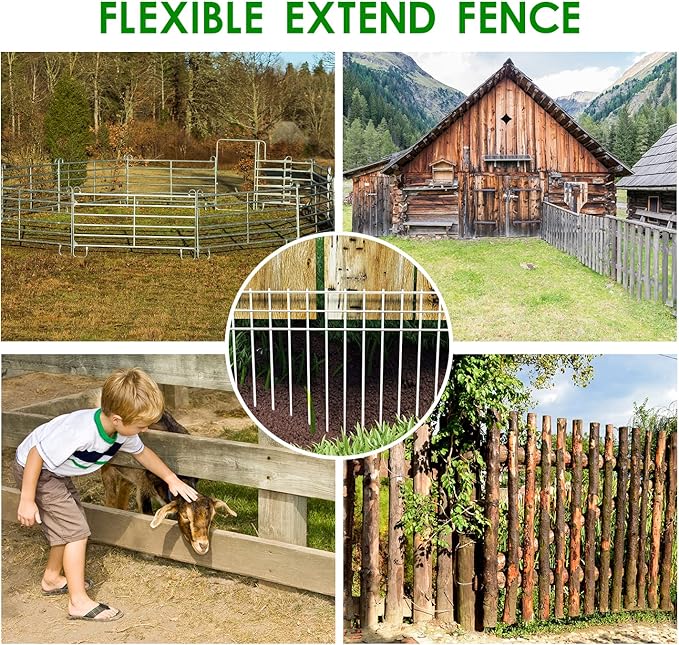 24x15-inch No Dig Animal Barrier Fence, 10 Pack White Dig Protective Fence with 1.5 inch Spike spacing, Dog/Rabbit/Groundhog Underground Defence, for Outdoor Garden Patio