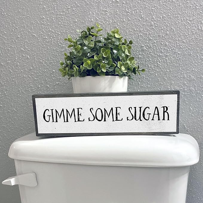 Wood & Metal Southern Sign – Weatherproof Indoor Outdoor Wall Decor – Rustic Charm with "Gimme Some Sugar" – Gift-Wrapped & Ready to Give