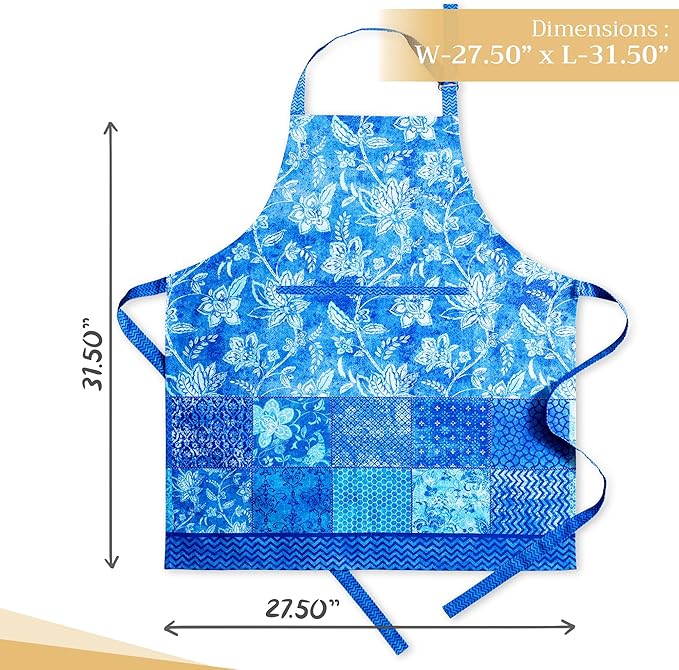 Maison d' Hermine 100% Cotton Apron for women with Pocket Kitchen Chef Apron for Men Cooking Easter Decorations