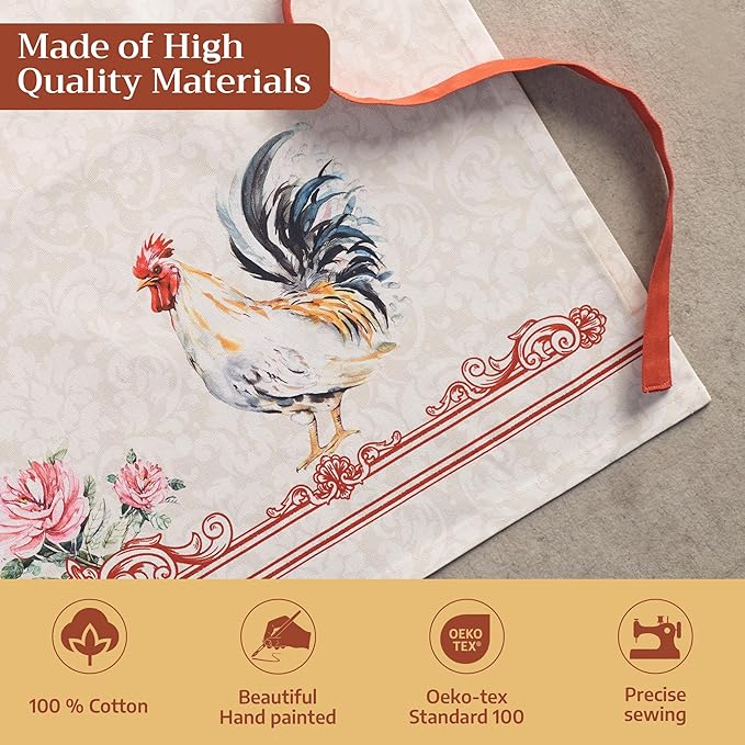 Maison d' Hermine 100% Cotton Apron for women with Pocket Kitchen Chef Apron for Men Cooking Easter Decorations