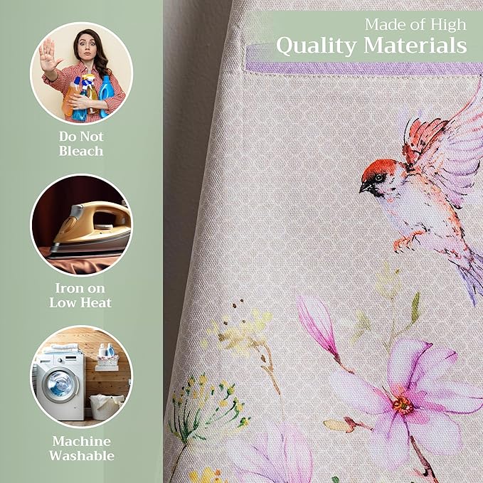 Maison d' Hermine 100% Cotton Apron for women with Pocket Kitchen Chef Apron for Men Cooking Easter Decorations