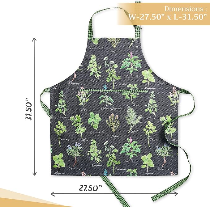Maison d' Hermine 100% Cotton Apron for women with Pocket Kitchen Chef Apron for Men Cooking Easter Decorations