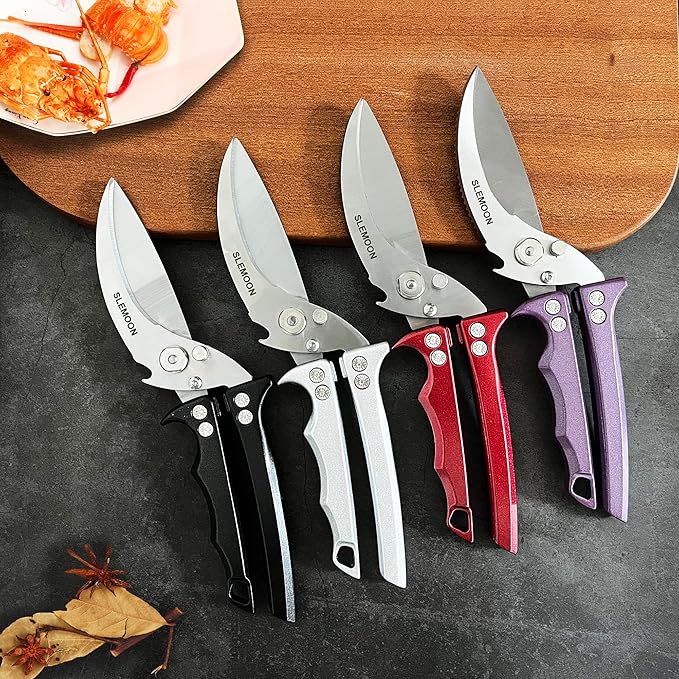 Heavy Duty Poultry Shears Meat Cutting Dishwasher Safe and Food Stainless Kitchen Shears Kitchen Scissors for Chicken Turkey Thanksgiving,Gift Box,black