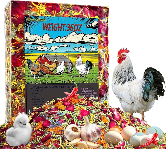 36 oz Nesting Herbs for Chicken coop – All-Natural Chili Blend for Nest Boxes & Bedding, Backyard Chicken Herbal Supplement, Promotes Balanced Digestive Health, Feather Quality, and Egg Production