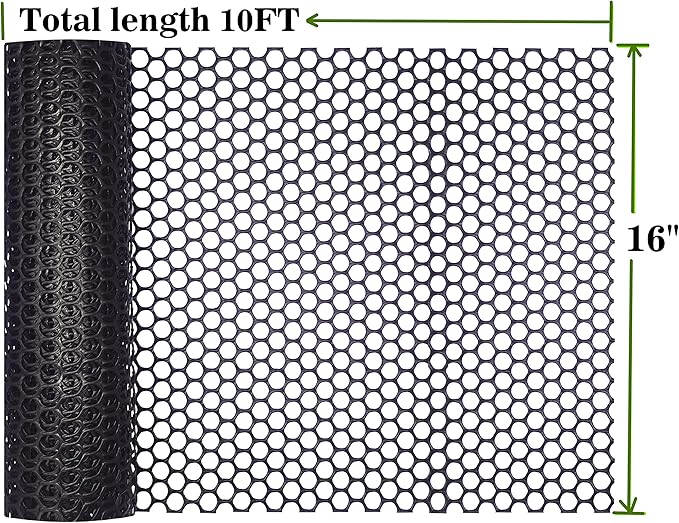 Plastic Chicken Wire Fence Mesh 16”x10FT, Poultry Netting for Chicken, Hexagonal Fencing for Gardening,Floral Netting,PET Cage, Chicken Wire Frame Crafts,with 100 pcs Fixed Straps
