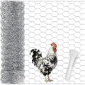 Chicken Wire Fencing Mesh, Galvanized Hexagonal Chicken Wire Mesh 16 Inch x 66 Feet Poultry Wire Netting for Garden Fence, Pet Rabbit Enclosure & Craft Projects