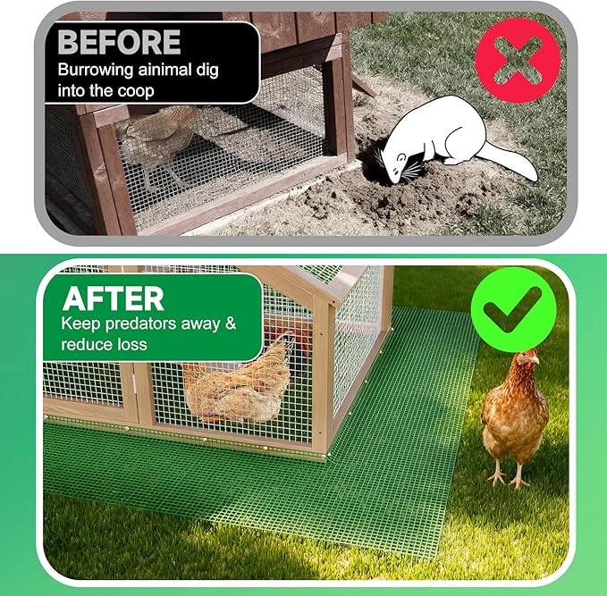 Forestchill Chicken Coop Bottom Predators Resistant Barrier Mesh, Chicken Coop Predator Apron Wire Mesh, Cut to Fit, Total 11 5/8" x 65 Ft