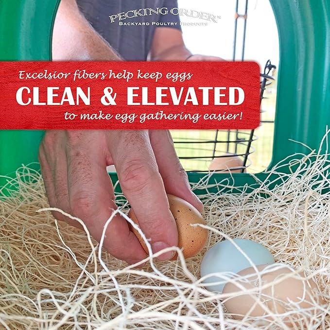 Nest Box Pads for Chicken Nesting Boxes - 13 x 13 Pads Made in USA from Sustainably Sourced Aspen Excelsior (10 Pack)