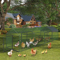 GarveeLife Metal Chicken Coop with Waterproof and Anti-UV Cover, Chicken Run for Yard with 4 Doors, Poultry Cage for Rabbit Duck Goose, 160 in x40 in x40 in, Black