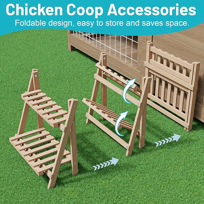 Chicken Perch, Foldable Chicken Roosting Bars for Coop, Chicken Coop Accessories, Baby Chicks Stand Toys, Training Perch for Birds, Baby Turkeys, Chicks, Parrots