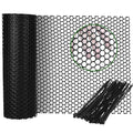 Gardzen Plastic Chicken Wire Mesh with 40 pcs Ties, 16in x 20ft Durable Chicken Fence for Poultry, Garden Protection & DIY Crafting, Heavy-Duty Mesh Netting for Outdoor & Indoor Use