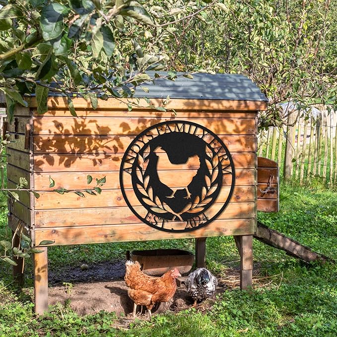 Customizable Chicken Coop Metal Sign, Vintage Chicken Coop Decor, Rustic Farmhouse Wall Art, Personalized Gift for Poultry Lovers