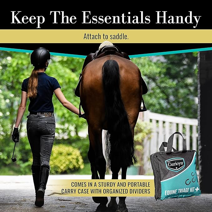 Curicyn Equine Triage Kit - 36 Piece Equine First Aid Kit for Horses - Contains Equine Emergency Essentials Including Hoof Kit - Horse First Aid Kits - Horse Emergency Necessities