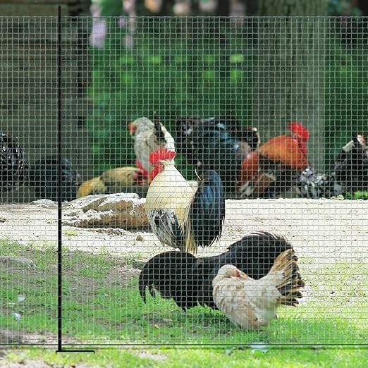 Non Electric Fence Netting, 40" x164' Portable Movable Livestock Nets Mesh for Chickens, Goats, Sheep, Dog, All-Purpose Fencing for Backyards, Homesteaders, Farms Ranches, and Gardens
