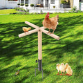 Chicken Perch Toys for Coop, Chick Perch Stand Wooden with Metal Ground Plug, Reusable Chicken Roosting Bar Ladder Backyard Playground Toys Suitable for Poultry Rooster Chicks Bird Parrot