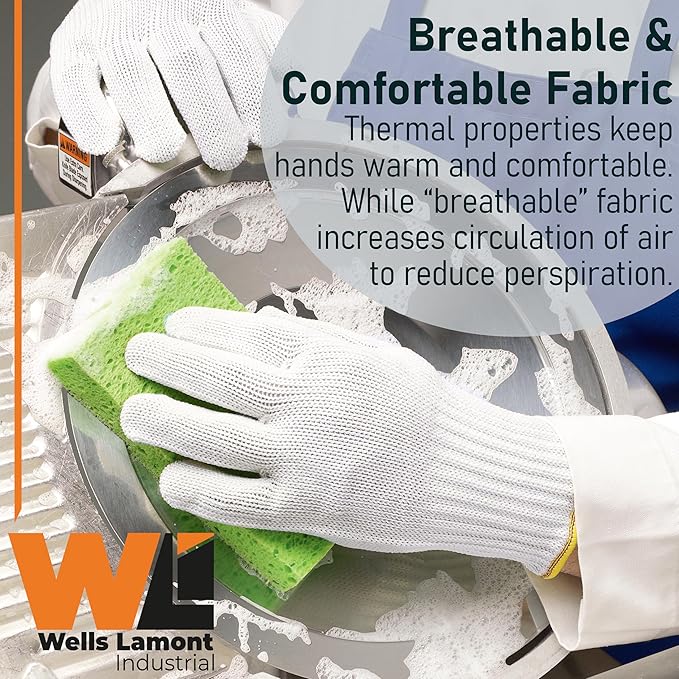 Wells Lamont Industrial Whizard Knifehandler Food-Safe Glove | 7 Gauge Latex-Free - Meat Processing, Butcher, Metal Handling