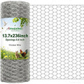 AmagabeliI Chicken Wire 13.7 in x 236 in Poultry Wire Netting Hexagonal Galvanized Mesh Garden Fence Barrier for Craft Projects Bird Pet Rabbit Chicken Fencing Roll Raised Bed