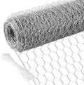 Chicken Wire 15.7 in x 590.5 in Poultry Wire Netting Hexagonal Galvanized Mesh Garden Fence Barrier for Pet Rabbit Chicken Fencing with 100 Pcs Cable Zip Ties