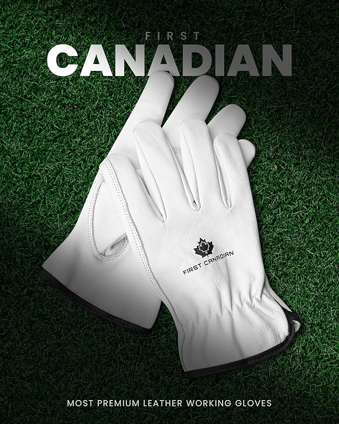 12 Pair Heavy Duty Leather Work Gloves for Men & Women – Cowhide Construction & Yard Leather Gloves – Puncture Resistant Safety Gloves for Landscaping & Outdoor Use (S)