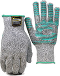 G & F 77100XL Cut Resistant Gloves With Anti-Slip Silicone Block Palm coating technology, 1 pair XL Grey