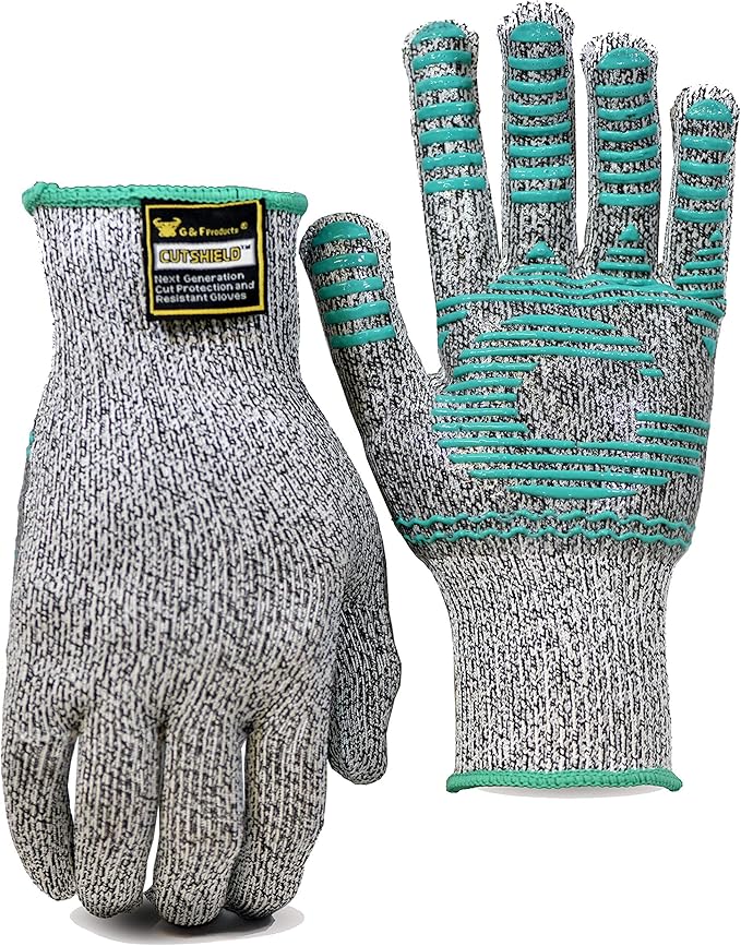 G & F Products 77100 M Cut Resistant With Anti-Slip Silicone Blocks, Protective Gloves Scrapes, in Kitchen, Wood Carving Carpentry Food Grade 1 Pair,Medium, Model:77100M1pair