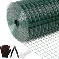 Hardware Cloth 1' 36in x 100ft Chicken Wire, Green Garden Fence, PVC Coated Metal Welded Wire Mesh for Preventing Snakes, Raccoons, Foxes, Poultry Netting