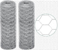 12 in X 200 ft Chicken Wire Fencing Metal Floral Chicken Wire Mesh for Crafts Poultry Garden, 1 Inch Hexagonal Galvanized Hardware Cloth Netting for Poultry Coop Barrier Rabbit Cage (Silver)