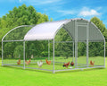 Large Metal Chicken Coop Run, 12.8x9.8x6.2 ft Chicken Runs for Yard with Cover, Walk-in Chicken Pen for 12–18 Hens, Anti-Rust Poultry Cage with Stable Wind-Resistant Dome Roof Design