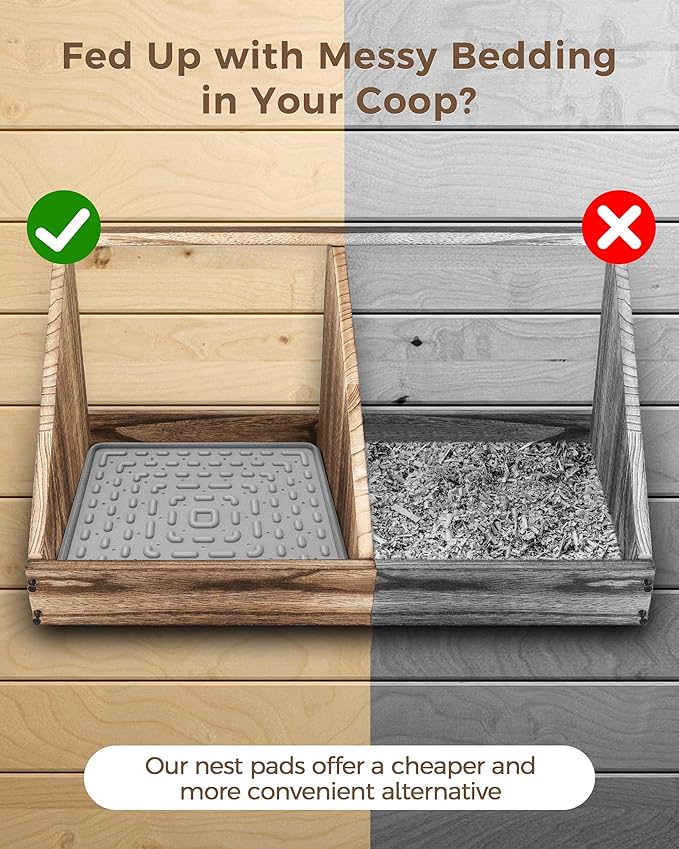 Washable & Reusable Nesting Pads for Chicken Coop - 10Pcs Chicken Nest Mats - Durable 12"x 12" Plastic Nest Box Pads for Egg Laying Hens (Soft, Easy Clean, Premium)
