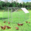 Giantex 12.5ft Large Metal Chicken Coop, Walk-in Chicken Coops Hen Run House Shade Cage with Waterproof and Sun Protection Cover for Outdoor Backyard Farm Use Poultry Cage (12.5 x 9.2 ft, Flat)