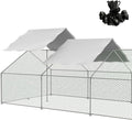 Outdoor Metal Chicken Coop Cover with 44 pcs Ball Bungee Cords, for Large Walk-in Chicken Run Pen, Waterproof, Fence Chicken Cages Cover, 11.38'Lx6.33'W (Only Cover, Frame Not Included) 2 Pack