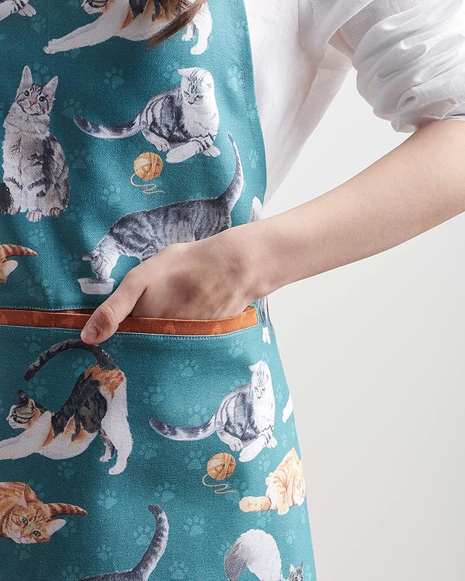 Maison d' Hermine 100% Cotton Apron for women with Pocket Kitchen Chef Apron for Men Cooking Easter Decorations