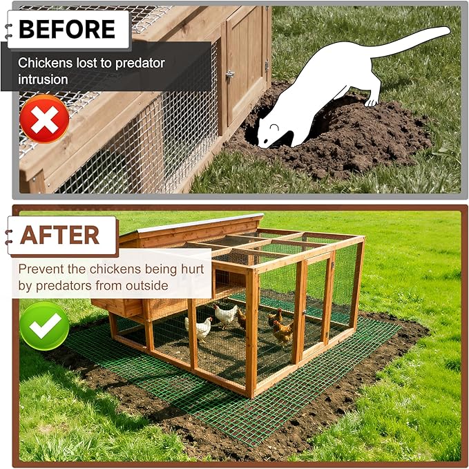 BJADE'S Chicken Coop Predator Proof Apron,Chicken Wire Bottom Predators Resistant,Fence Netting Barrier for Chicken Coop