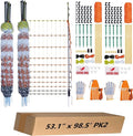 Poultry Electric Netting Fence - 41.3''H (can be Manually Raised to 53.1''H) x 98.5'L for Flying Chicken, Sheep, Goats in Farms, Ranches and Gardens, PK2