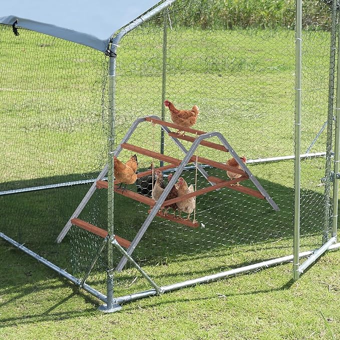 PETSFIT Chicken Roosting Bar-Solid Wood and Rustproof Iron Design, Chicken Perch with Swing for Healthy Poultry-Ideal for Backyard Coops, Farms, Easy to Assemble and Clean