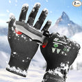 Schwer FreezeGuard Winter Work Gloves for Men and Women, ANSI A6 Cut Resistant Gloves With Super Grip, Freezer Glove for Work, Touchscreen, Thermal Insulated, PR3388, Black Knight (L, 2 Pairs)