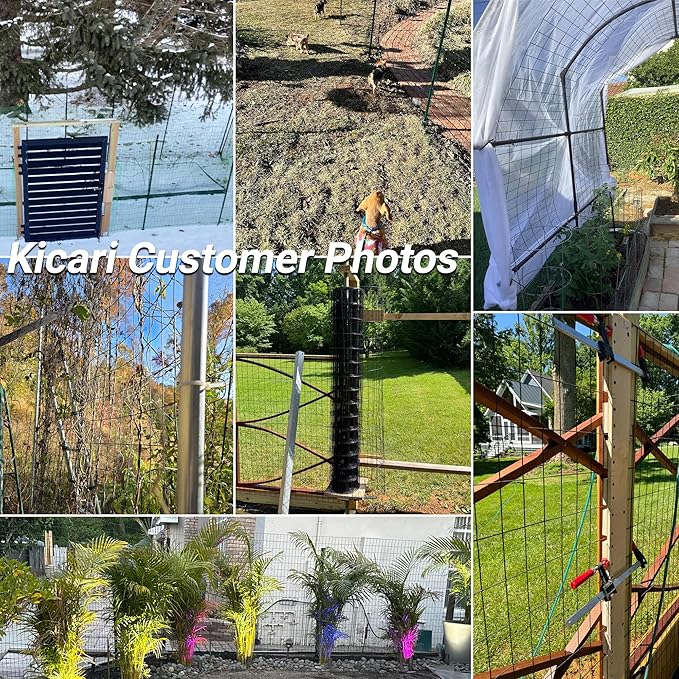 Black Metal Garden Fence, 72inch(H) x 50ft(L), 2 inch x 4 inch,12.5GA 2/3/4/5/6 Ft Tall Chicken Wire PVC Coated Welded Wire Mesh Roll for Dogs Border Yard Vegetable Plant Protection Poultry Netting