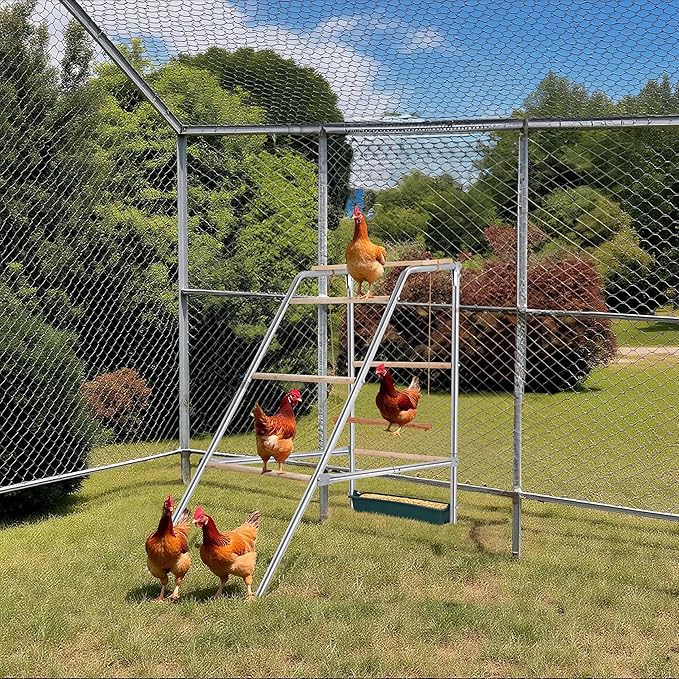 Chicken Roosting Perch and Bars with Leg Bands for Coop - Perfect for Backyard & Farm Poultry Hens, Chicken Run, Easy to Assemble and Clean