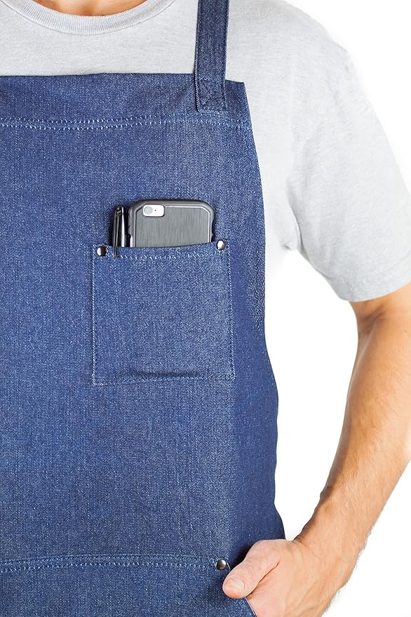 Hudson Durable Goods - Professional Grade Chef Apron for Kitchen, BBQ & Grill