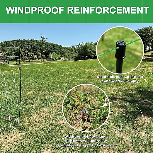2 Pack Premium Electric Semi-Rigid Fence Netting 35.4"H x 65.6'L, Pre-Assembled Posts Raised to 47.2"H, Can Add Additional Polywire to Ensure Safety for Backyards,Homesteads,Gardens,Farms,and Ranches