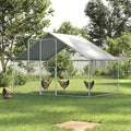 UDPATIO Large Metal Chicken Coop Walk in, Outdoor Heavy Duty Chickens Pen Run w/Cover for 10-15 Chickens - Predator Proof Poultry House