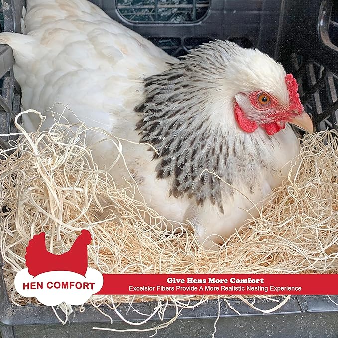 Nest Pads for Chicken Nesting Boxes - 13 x 13 Pads Made in USA from Sustainably Sourced Aspen Excelsior (10 Pack)
