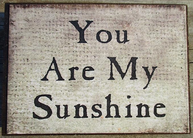 Farmisms 4x3 Inspirational Wooden Rustic Country Signs for Country Farm Living -You are My Sunshine
