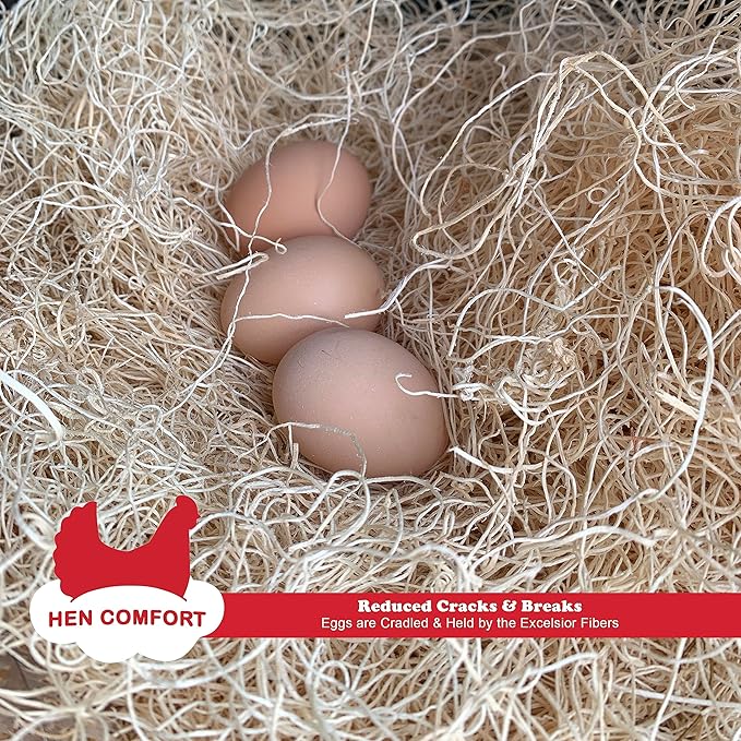Nest Pads for Chicken Nesting Boxes - 13 x 13 Pads Made in USA from Sustainably Sourced Aspen Excelsior (10 Pack)