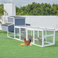 117'' Large Chicken Coop for 4-8 Chickens, Wooden Hen House with Run & 4 Nesting Boxes, Outdoor Poultry Cage Rabbit Cage Duck House with Ramps & Tray, 116.5''L*59''W*46.6''H