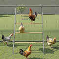 Chicken Roosting Perch - Heavy Duty 4-Tier Metal & Wood Chicken Roost Bars, Large Cock Coop Accessory - Easy Install (55" L x 40" W) for Backyard Poultry, Hens & Farm Pens