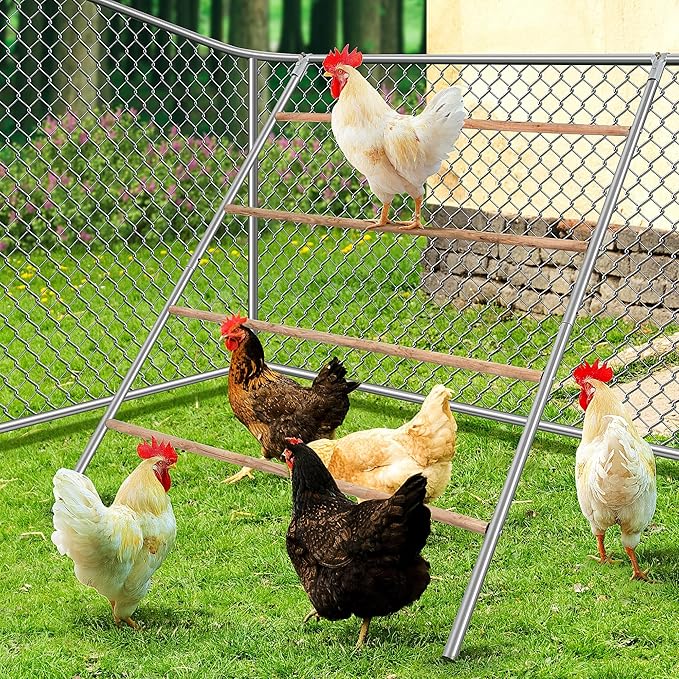 YUMEKA Chicken Roosting Ladder,Chicken Perch for Coop,Chick Roosting Bars, Cock Coop Toys, Suitable for Chicken Run and Chicken Perch, Backyard Poultry, Farm Roost Toys for Hen 55.1' L x 40.1' W