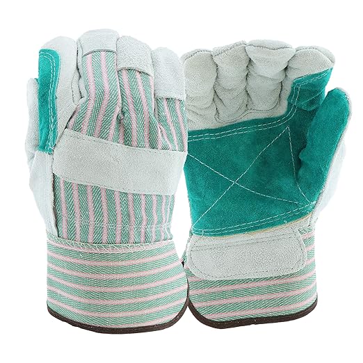 West Chester 500DP Split Cowhide Leather Glove - [Pack of 12 Pairs] 10.5 in. (L), 5.25 in. (W), X Large Double Palm Glove with 2.5 in. Safety Cuff